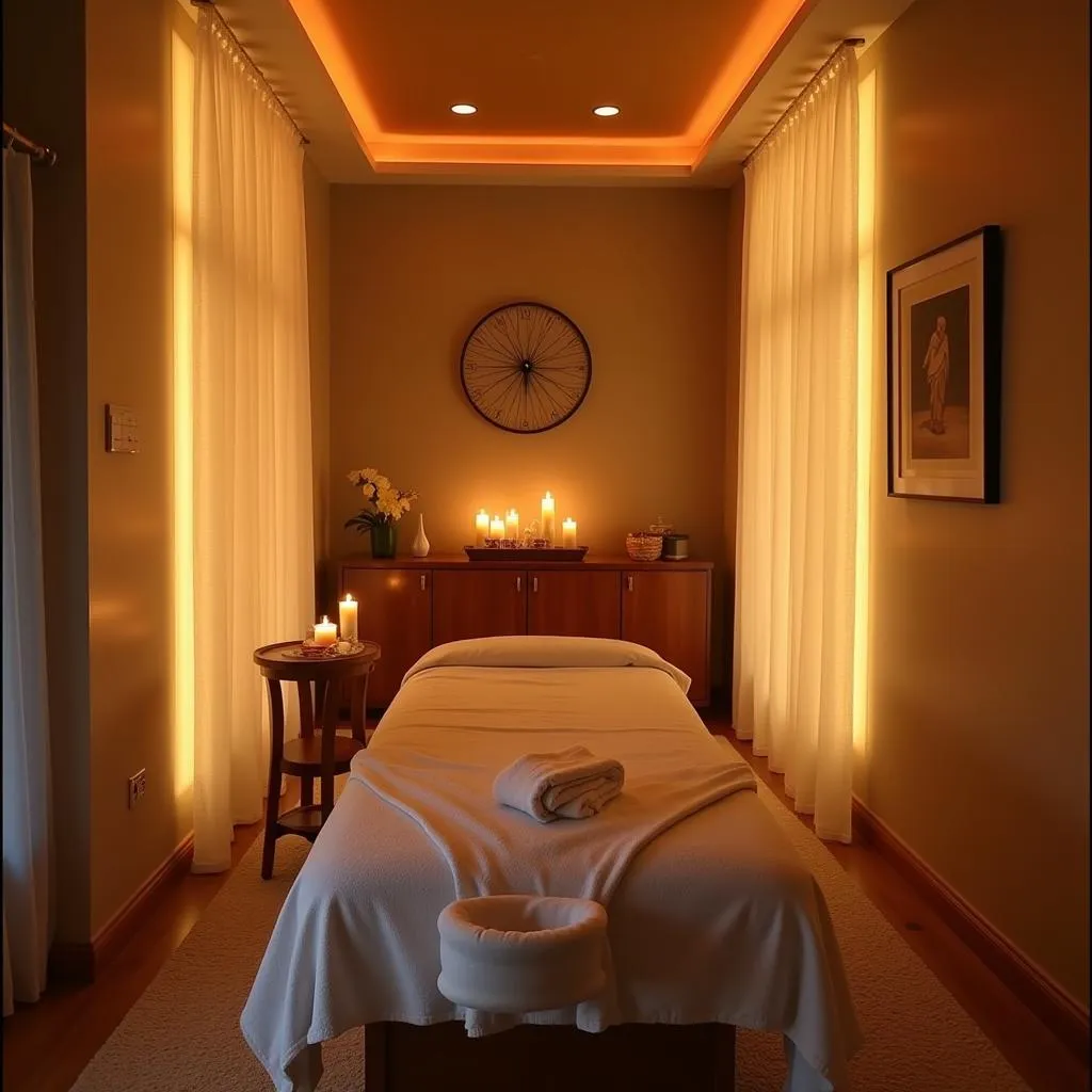 Relaxing massage therapy room