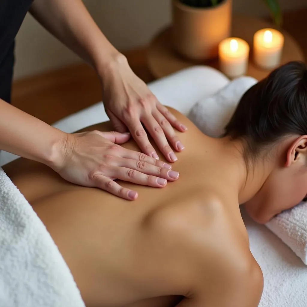 A relaxing massage therapy session at a unisex spa in Mangalore