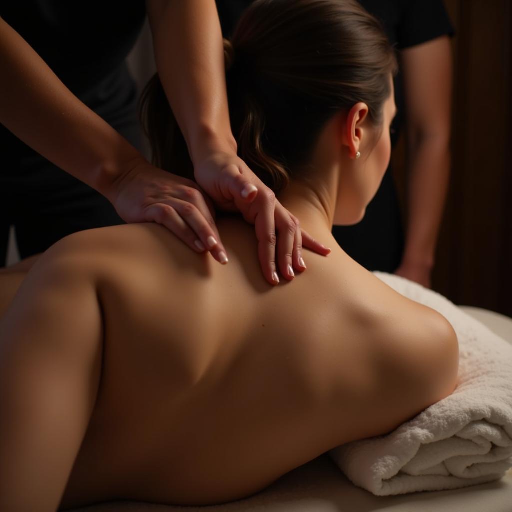 Maximizing Your Spa Day: A woman enjoying a massage at Anoz Spa.