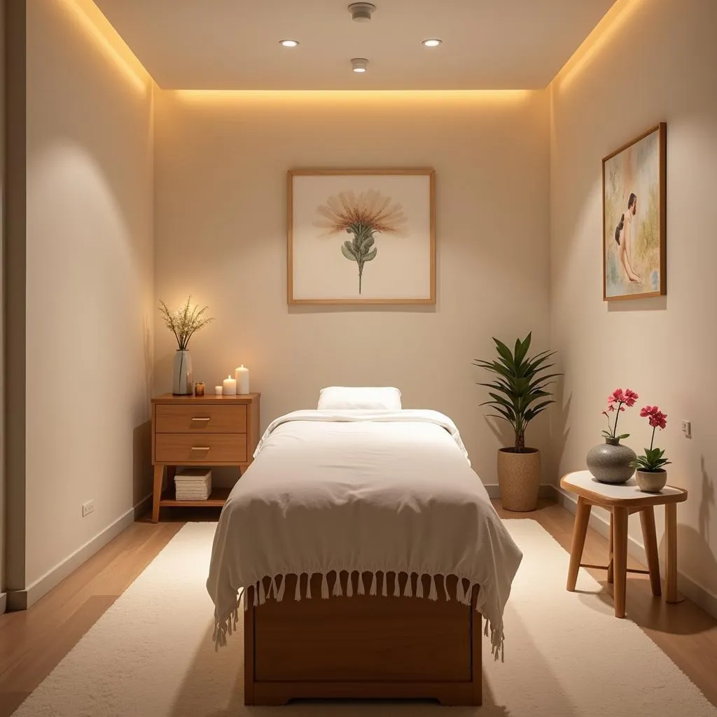 Modern and tranquil med spa treatment room