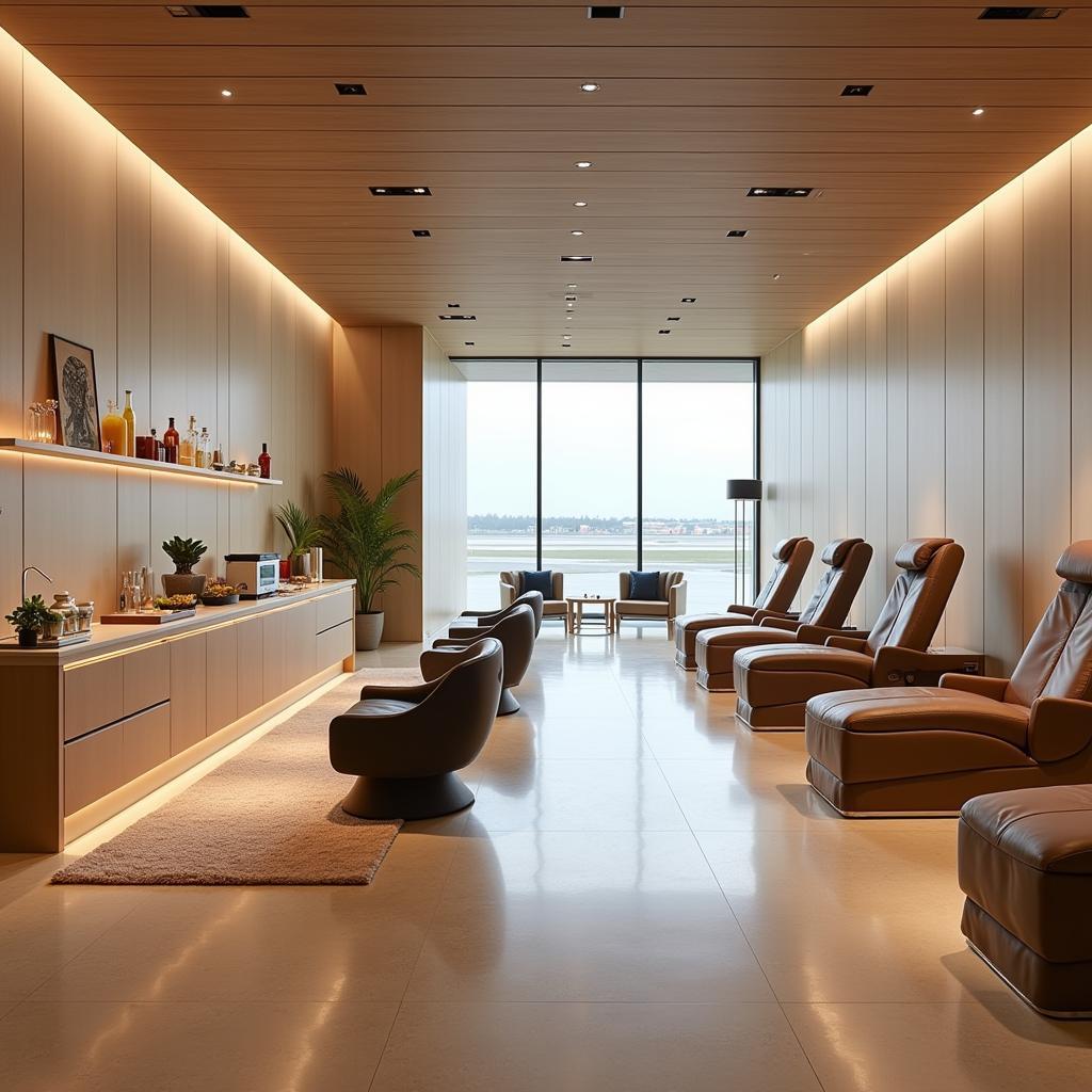 Modern Airport Lounge with Spa Amenities