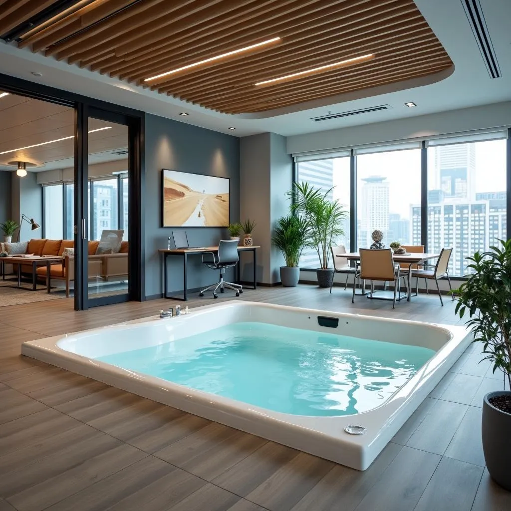 Modern Office Jacuzzi Relaxation Area