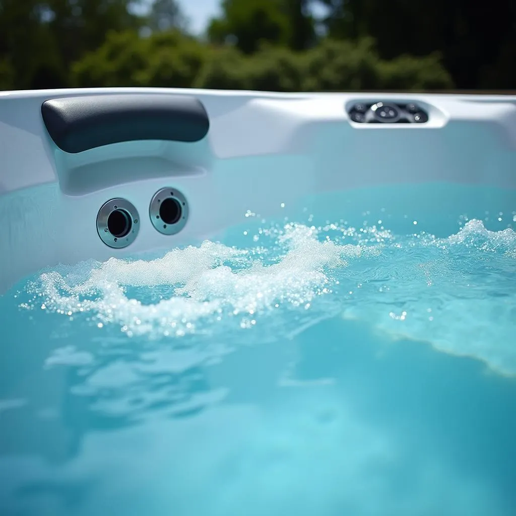 Modern spa pool with jets