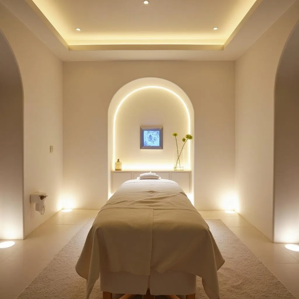 Serene treatment room at Mykonos Blu Spa