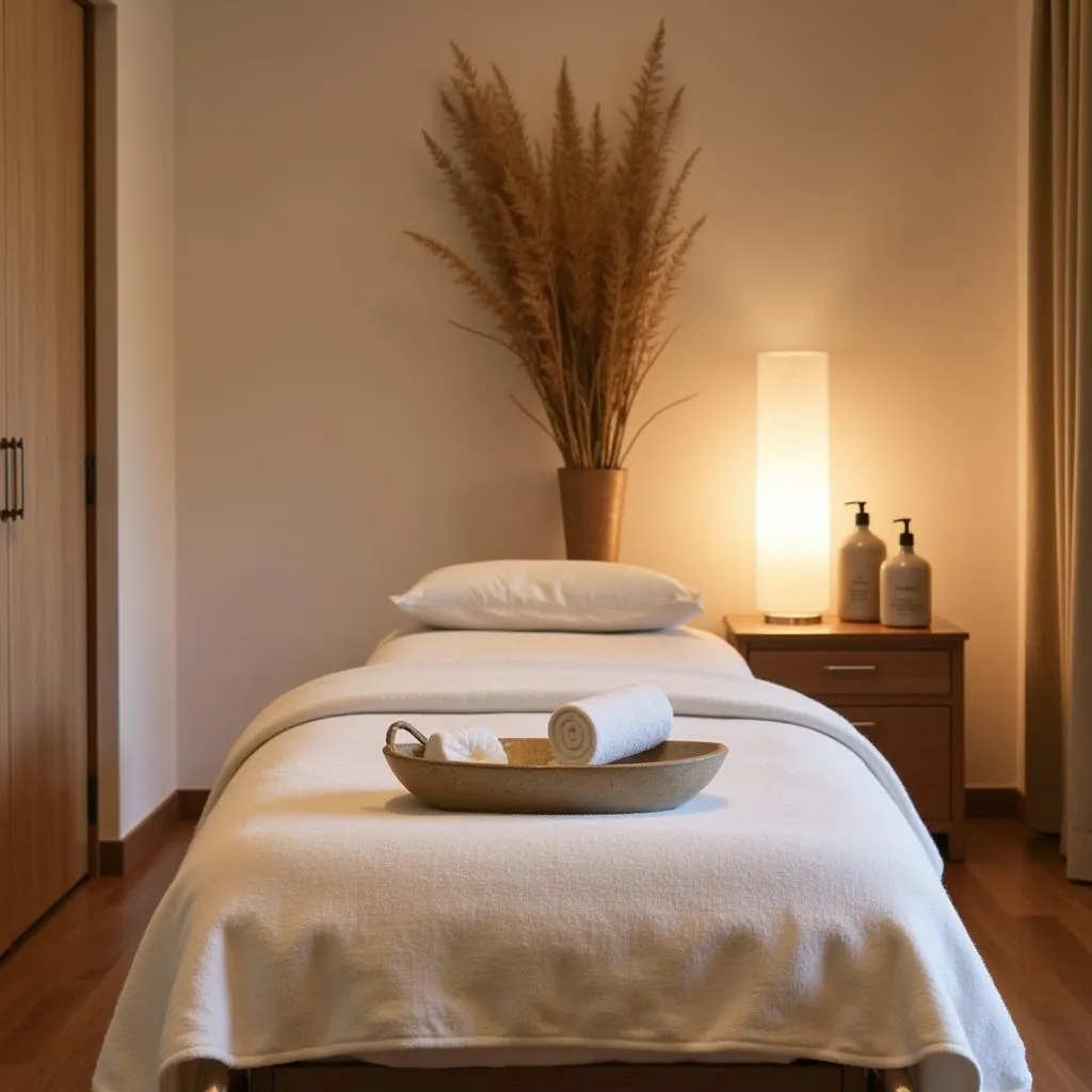 Serene treatment room at Mysha Spa