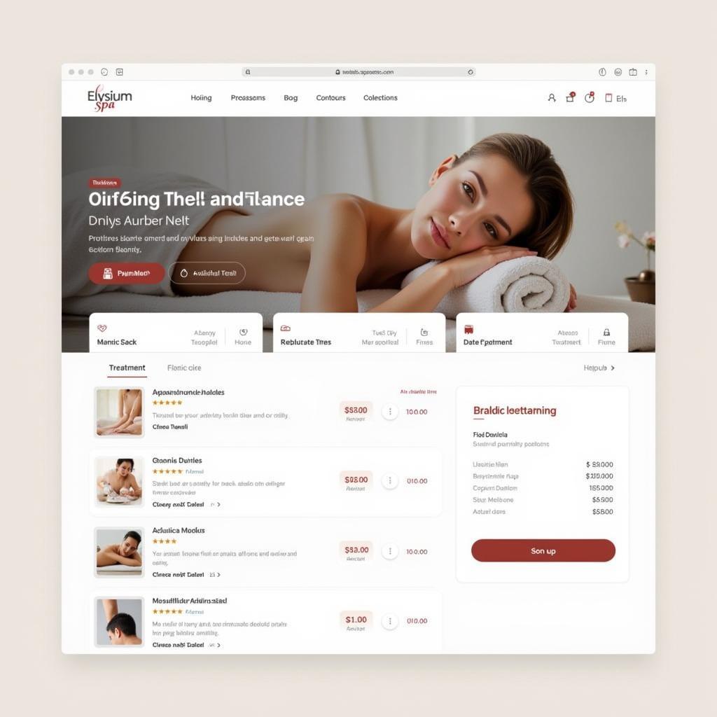 Elysium Spa Online Booking System