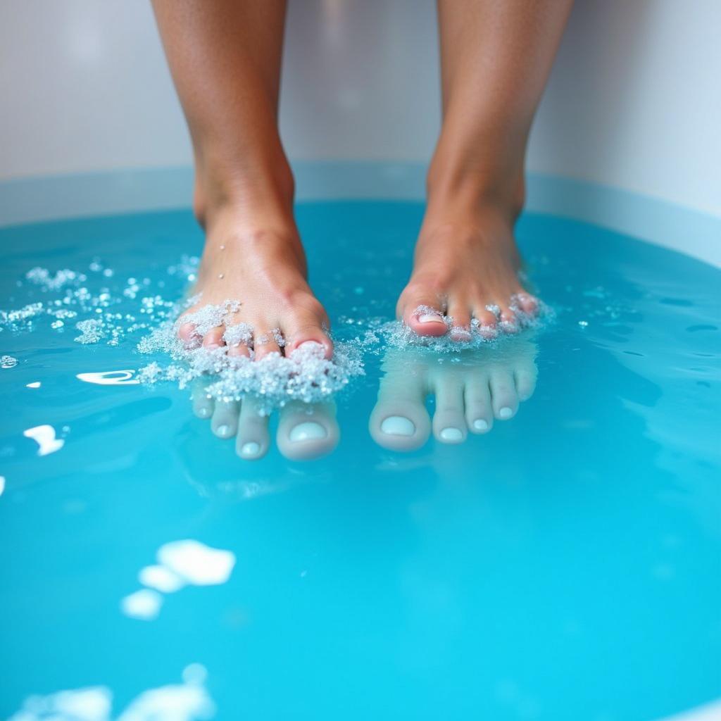 Close-up of Ozone Footbath Treatment