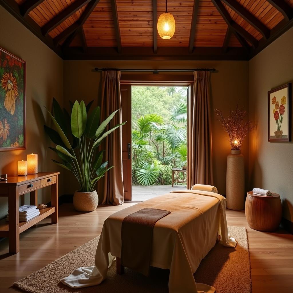 Relaxing Polynesian Spa Treatment Room