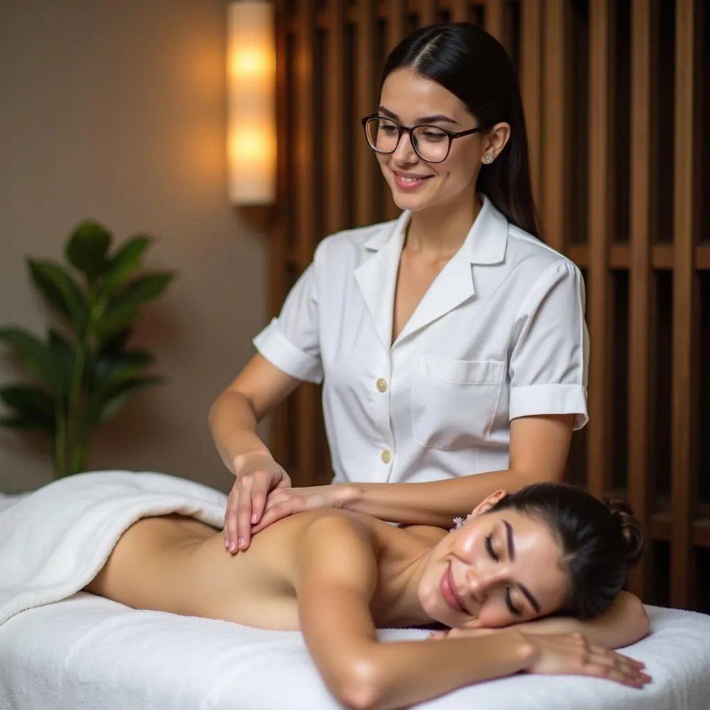 Skilled therapist performing a treatment in a Dibrugarh spa