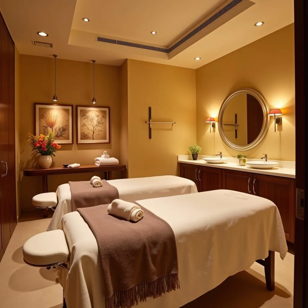 Luxurious spa treatment room at Radisson Blu