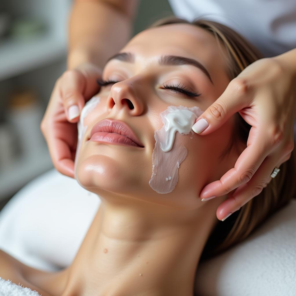 Facial treatment at a spa in Rajkot