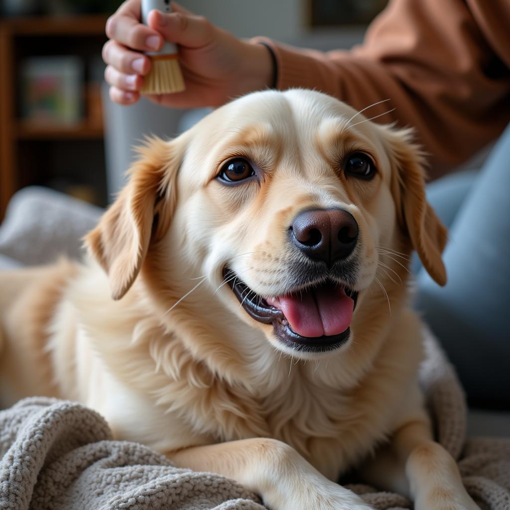 Grooming a pet at home