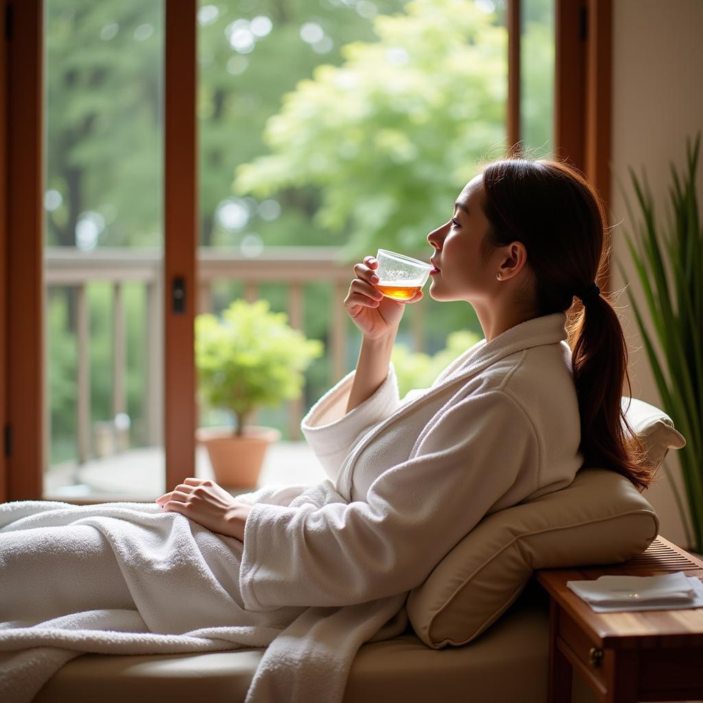 Relaxing at the Spa After Treatment