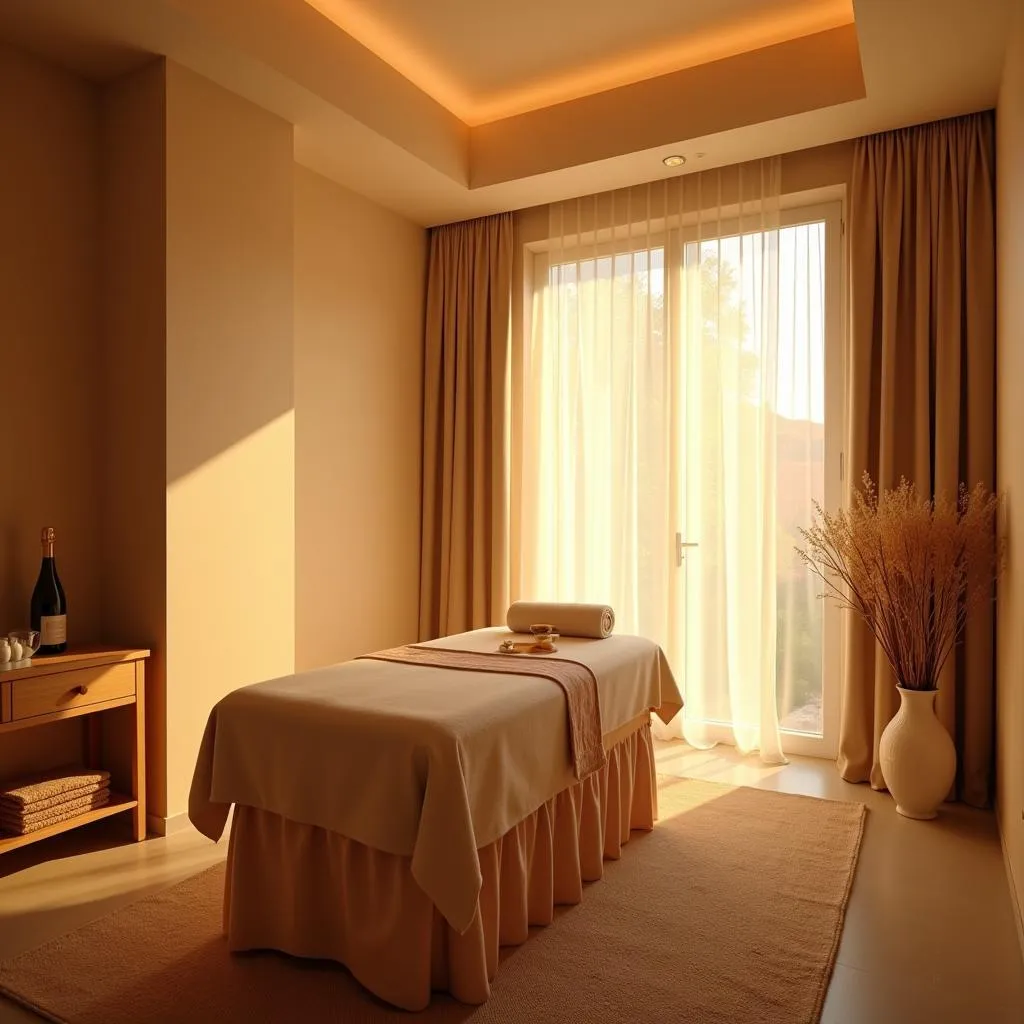 Tranquil spa setting for a relaxing body massage