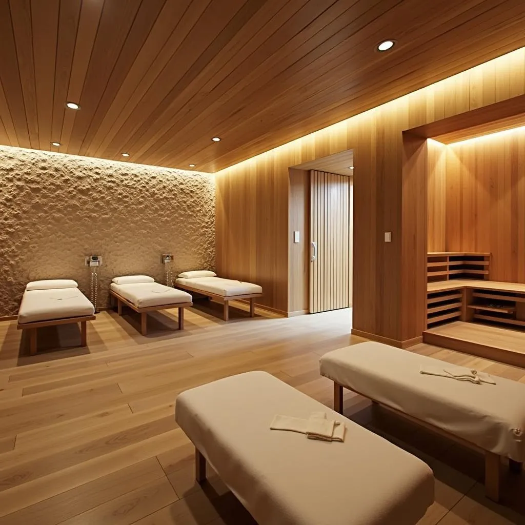 Tranquil Sauna Spa Setting