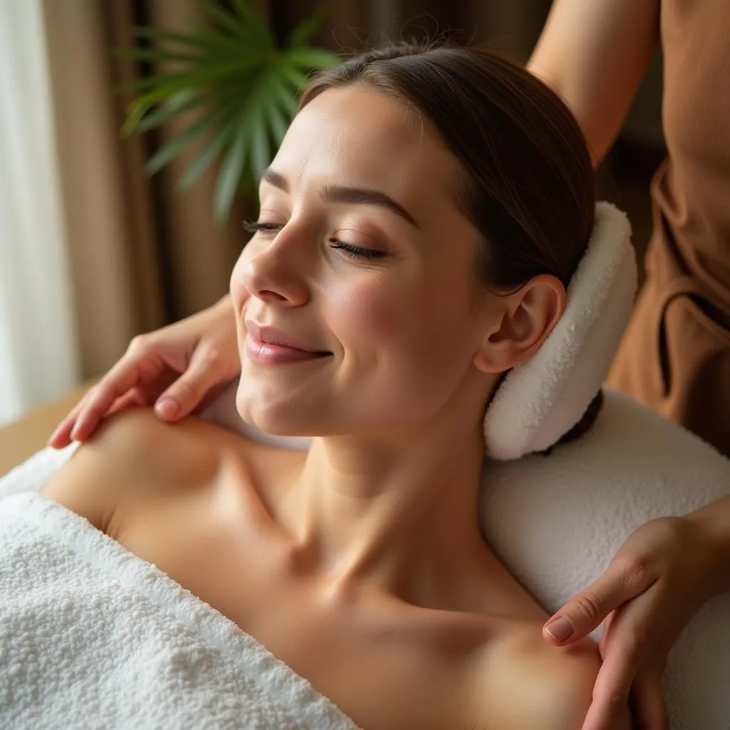 Relaxed Woman Enjoying Spa Treatment in Jodhpur