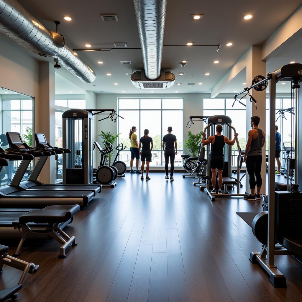 Modern workout area at a reshape fitness gym and spa