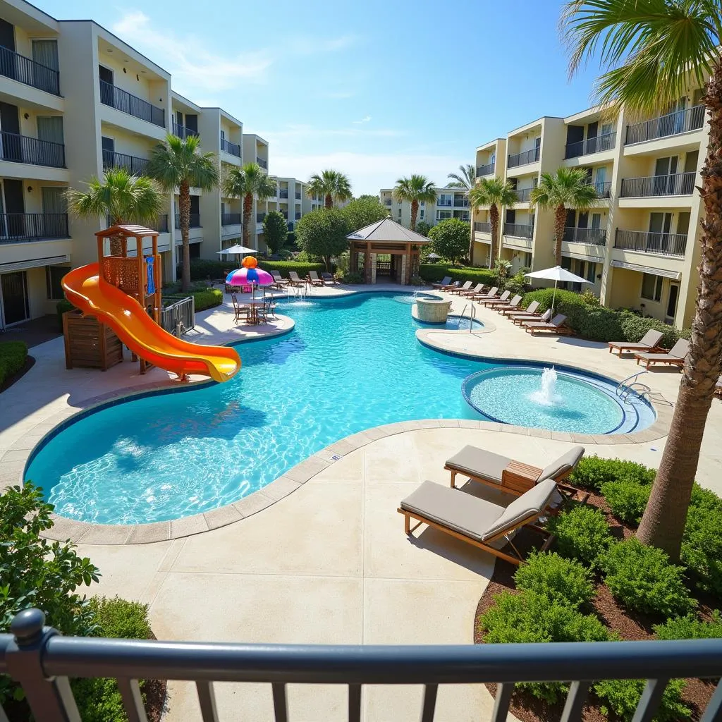 Resort Swimming Pool with Kids' Play Area