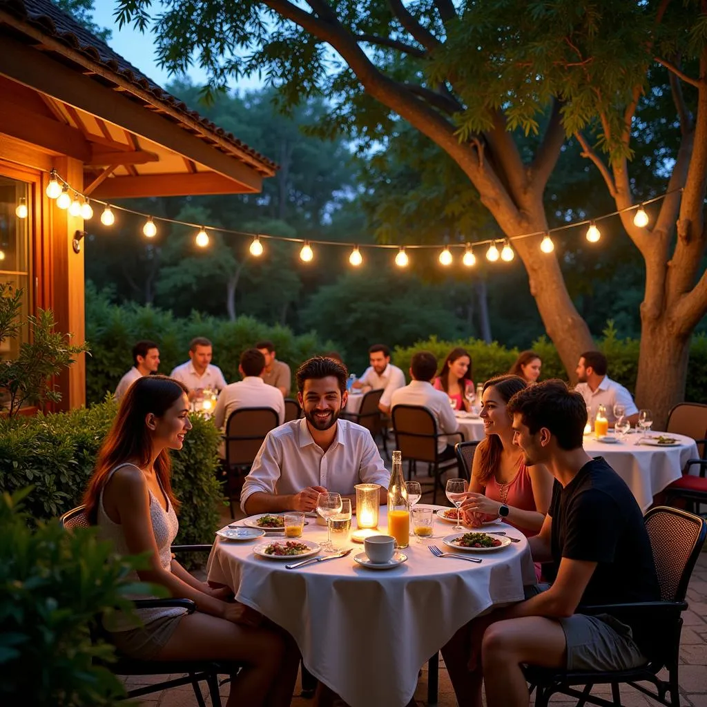 Outdoor Seating Area at Angkor Palace Restaurant