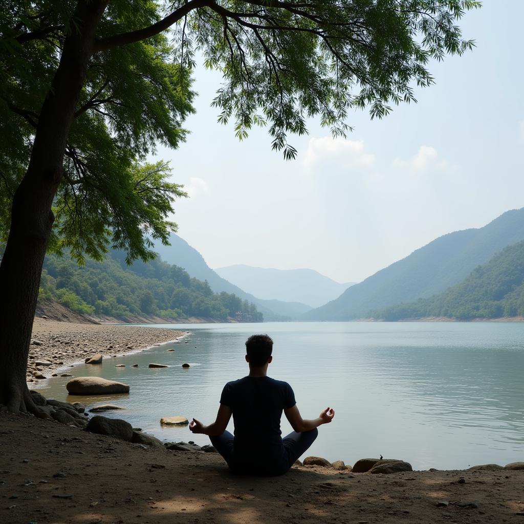 Meditation by the Ganges River