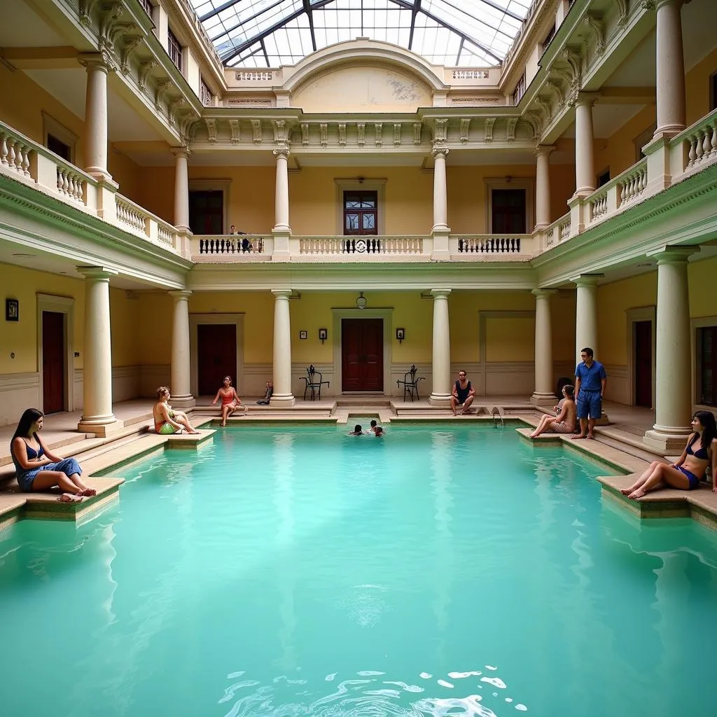 Roman baths at a luxurious spa hotel