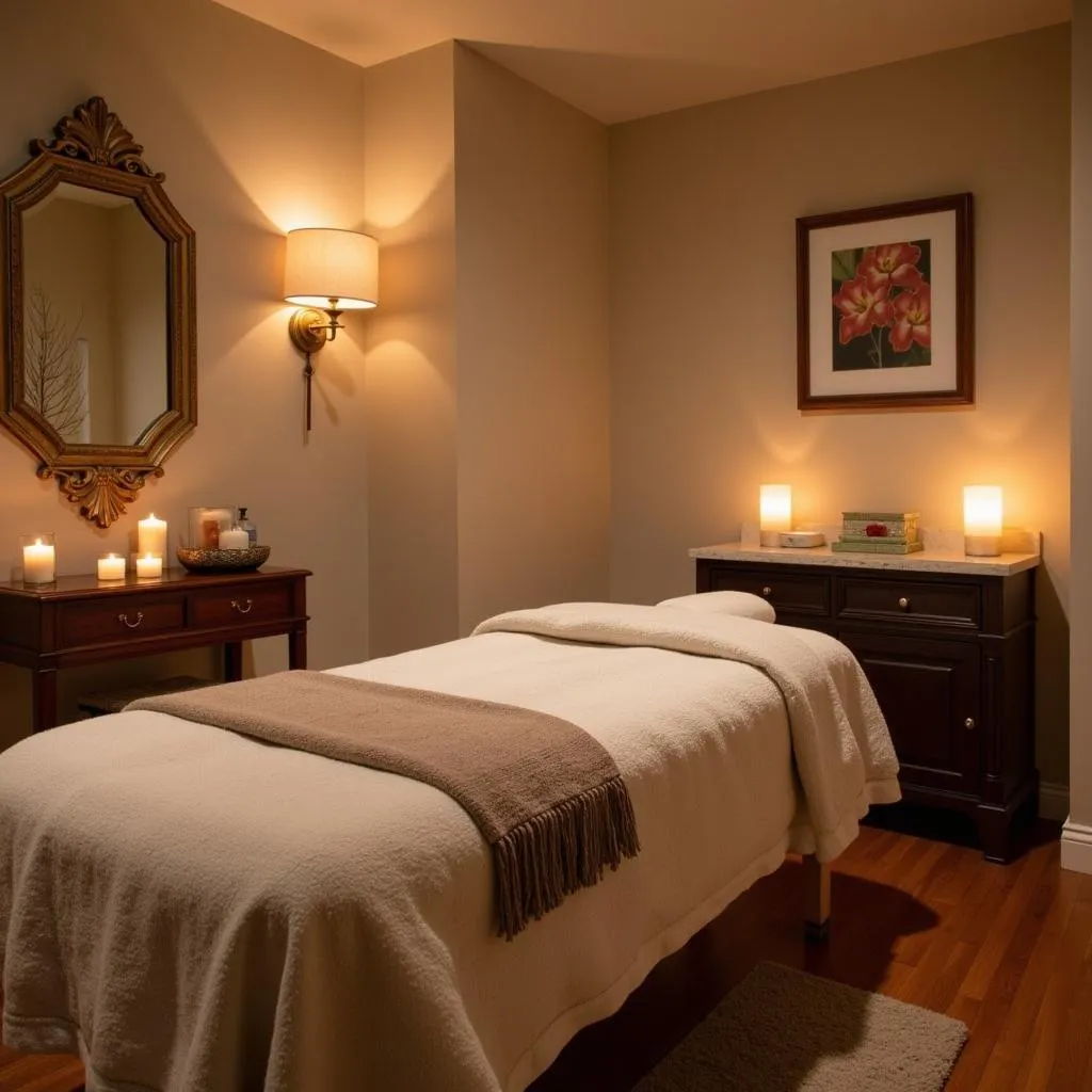 Serene treatment room at Roott Wellness Spa