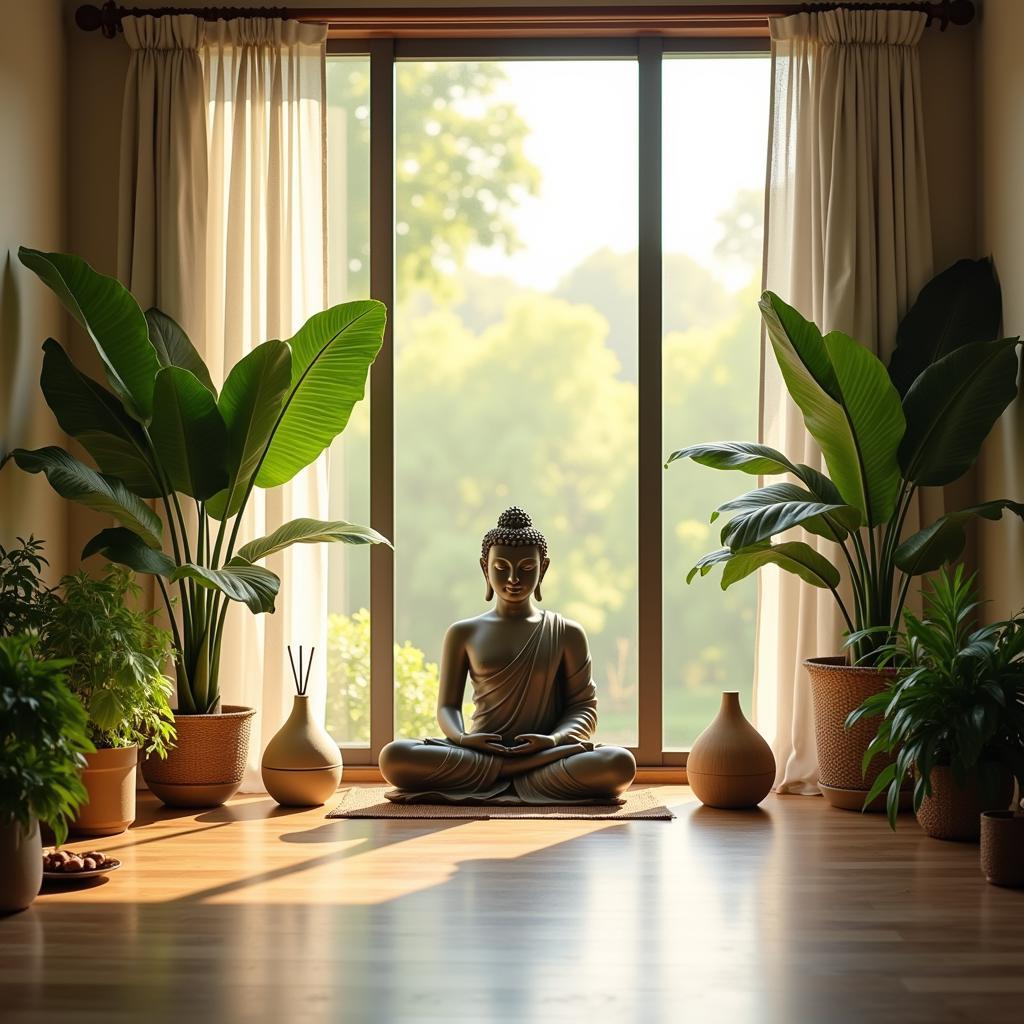 Tranquil Meditation Room in a Royal Buddha Spa