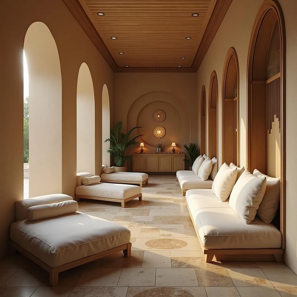 Tranquil Relaxation Area at a Royal Spa in Ajman