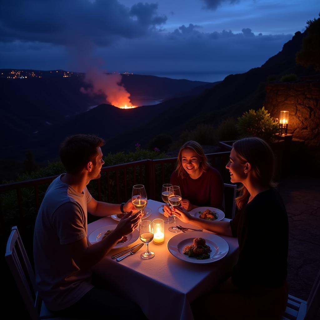 Candlelit dinner with panoramic Aegean Sea views