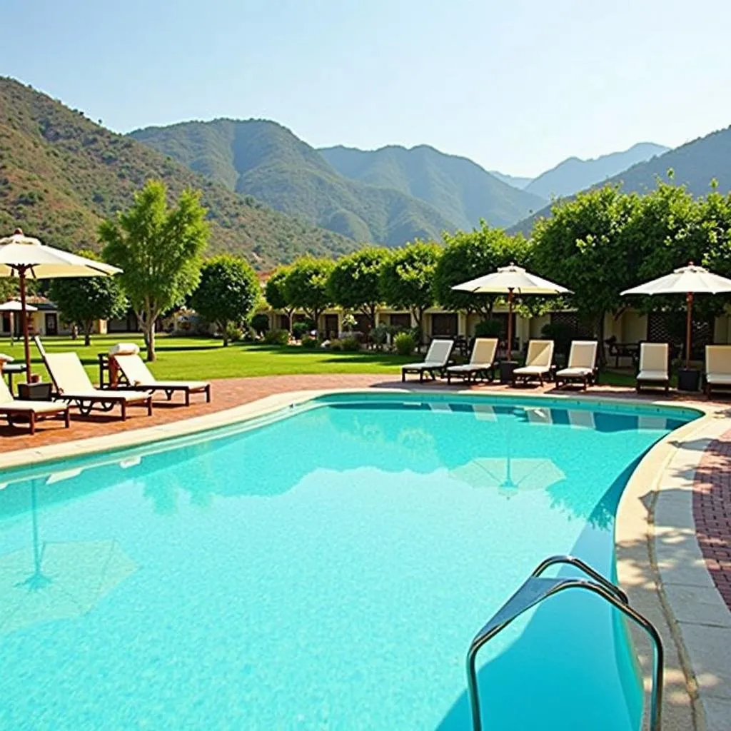 Relaxing by the Pool