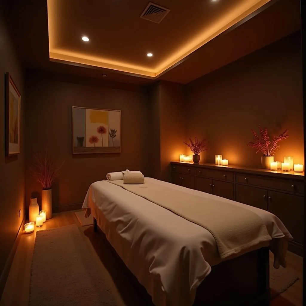 Tranquil massage room in an Etobicoke spa