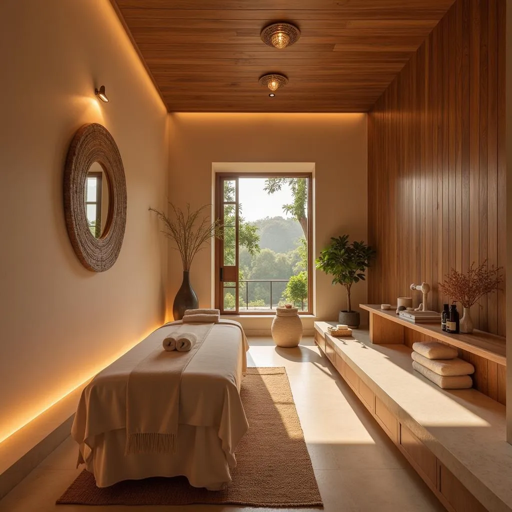 Tranquil spa interior in Delhi