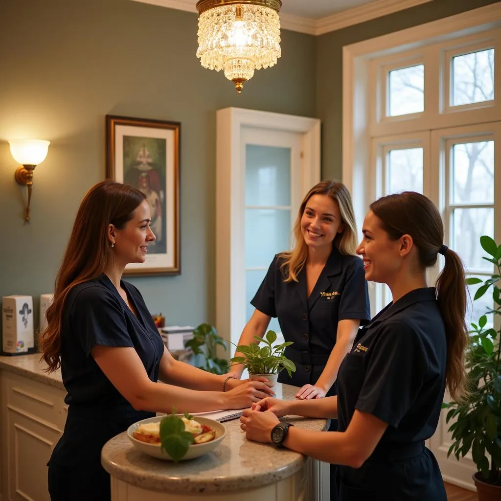 Serene Spa Reception Area with Friendly Staff