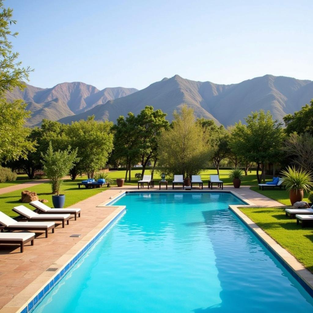 Stunning Pool Area at Shouryagarh Resort and Spa Udaipur