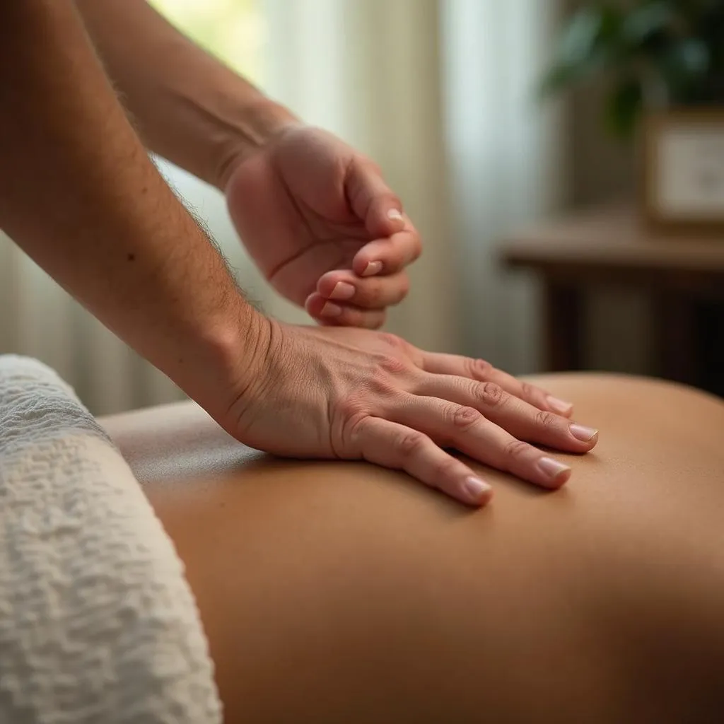 Skilled Therapist Performing a Relaxing Massage