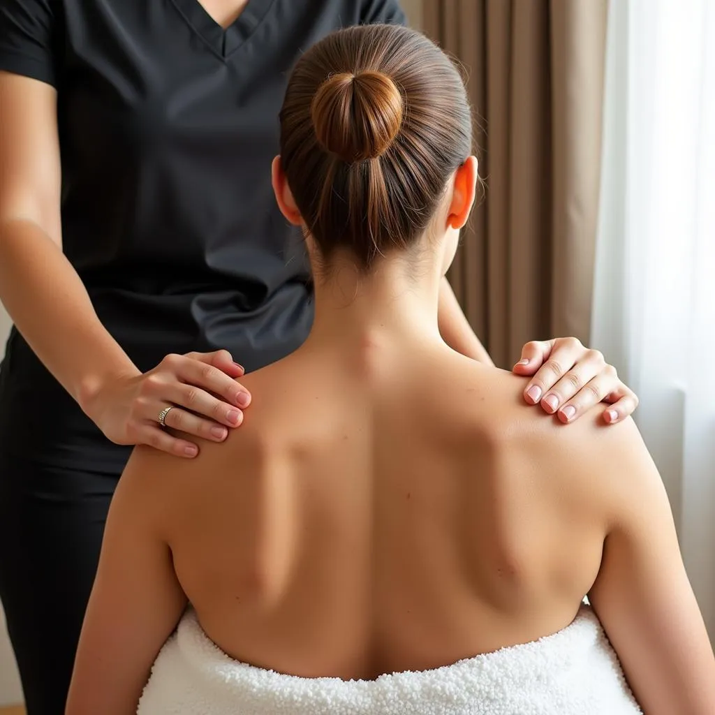 Skilled Therapist Performing a Relaxing Massage