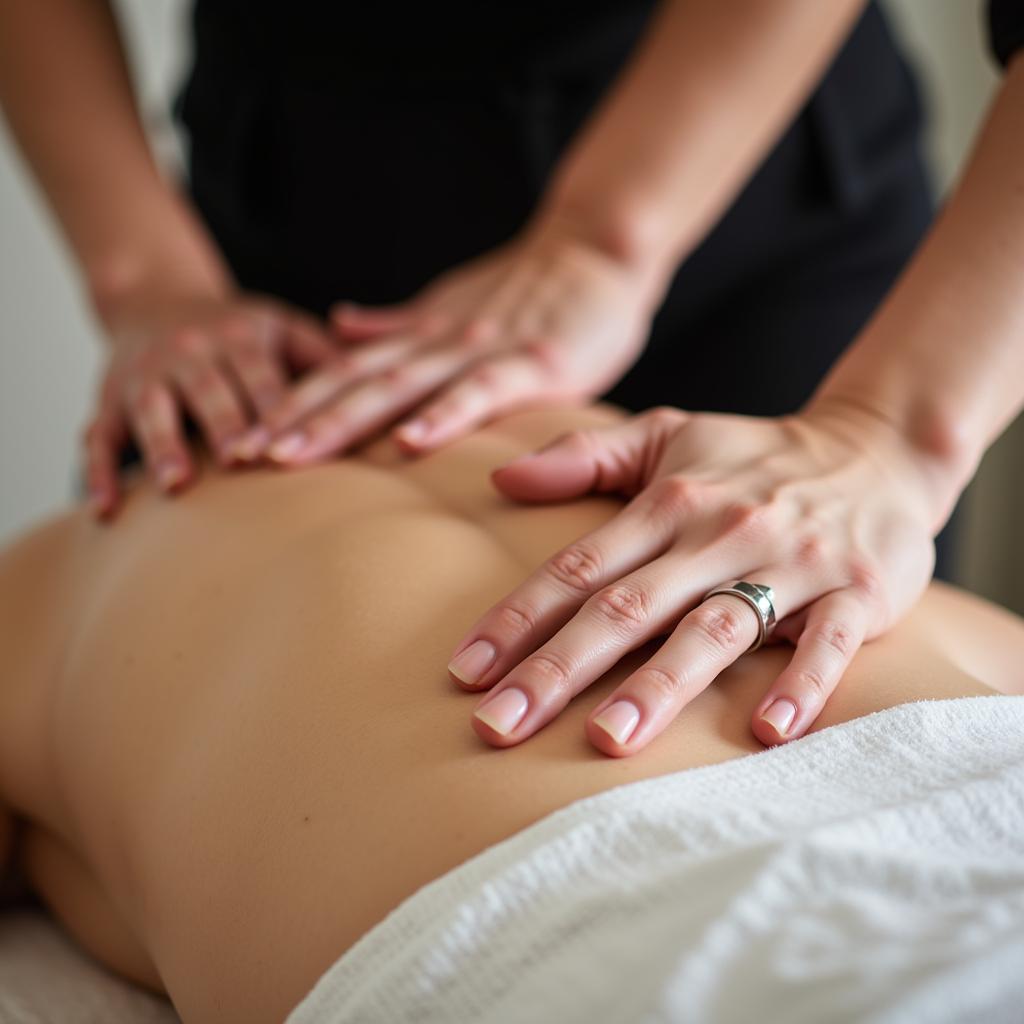 Skilled Therapist Performing a Relaxing Massage