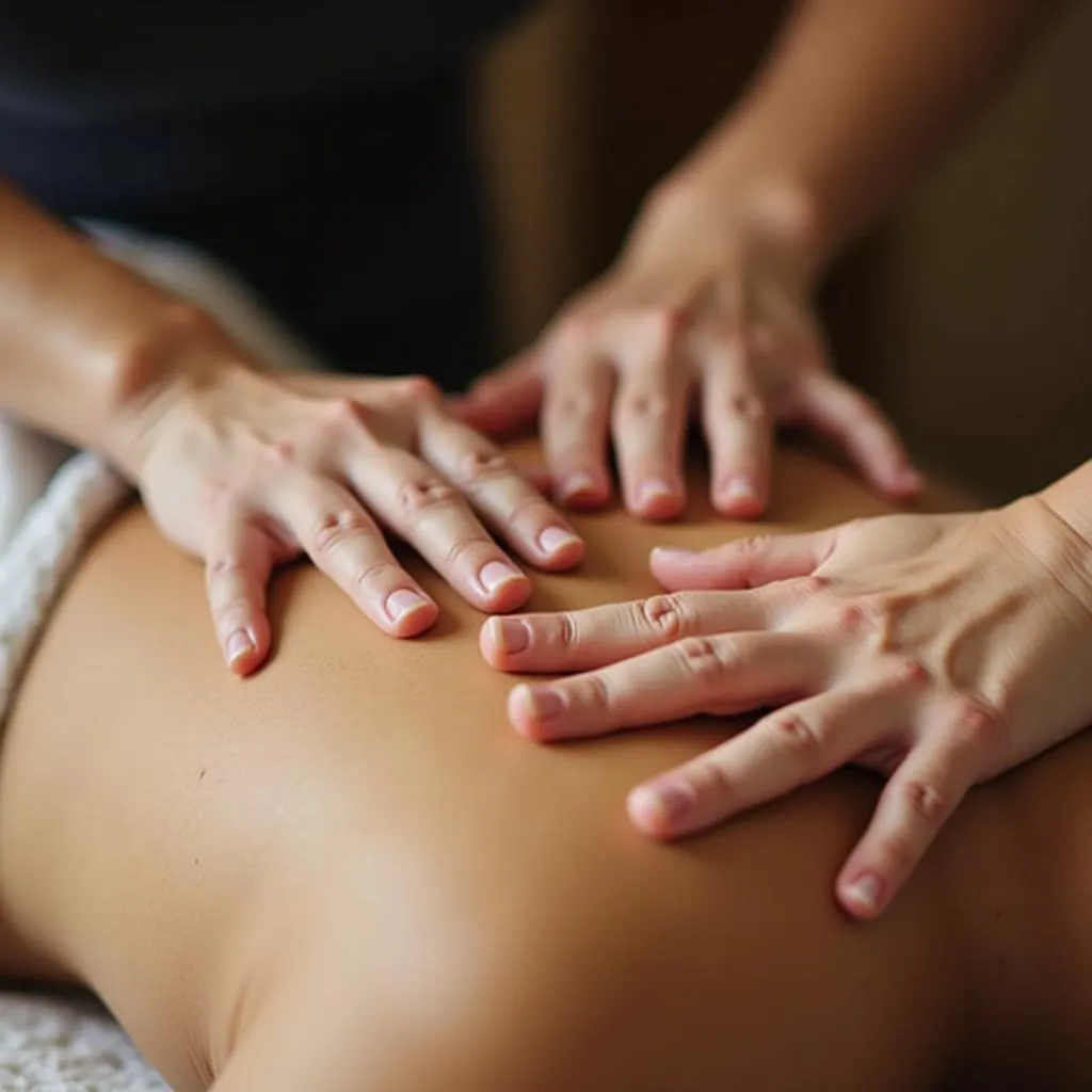 Skilled Therapist Performing Traditional Thai Massage