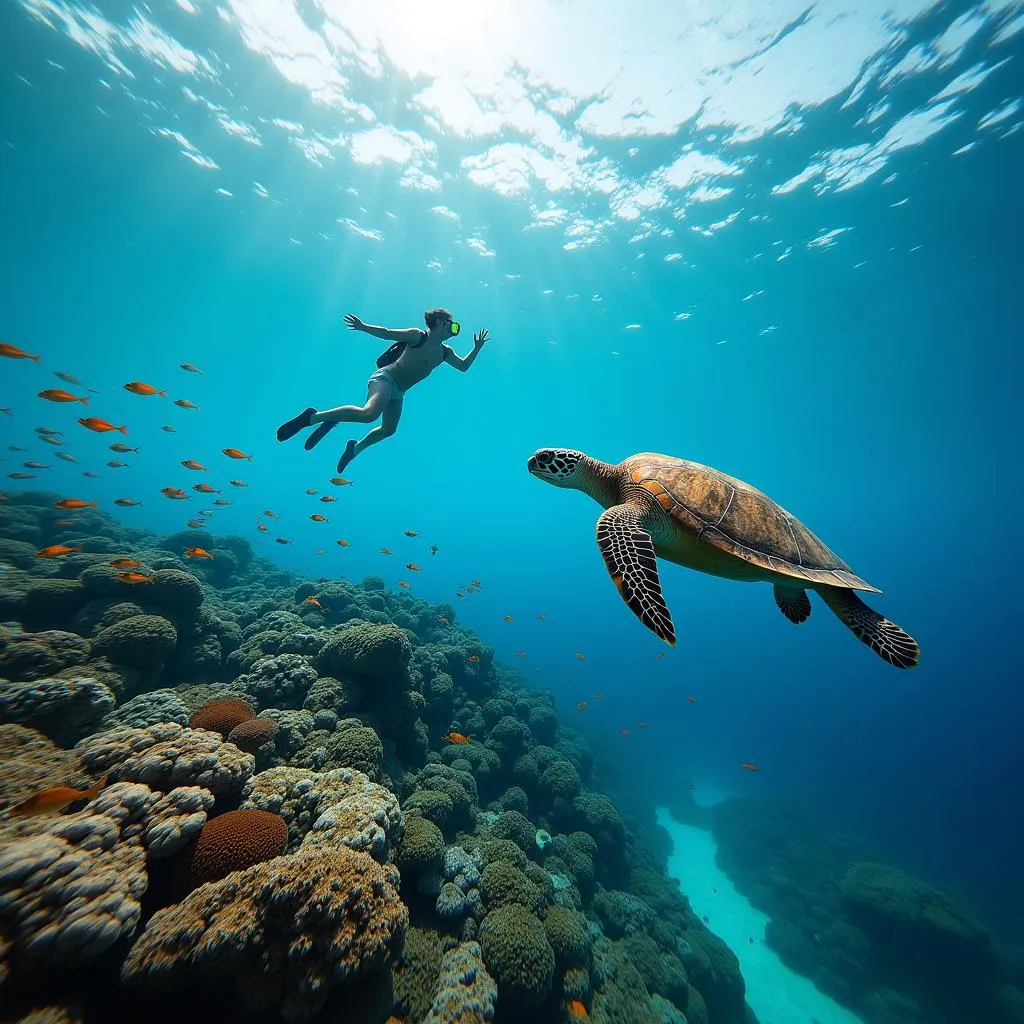 Snorkeling in the Coral Reef at Angsana Velavaru