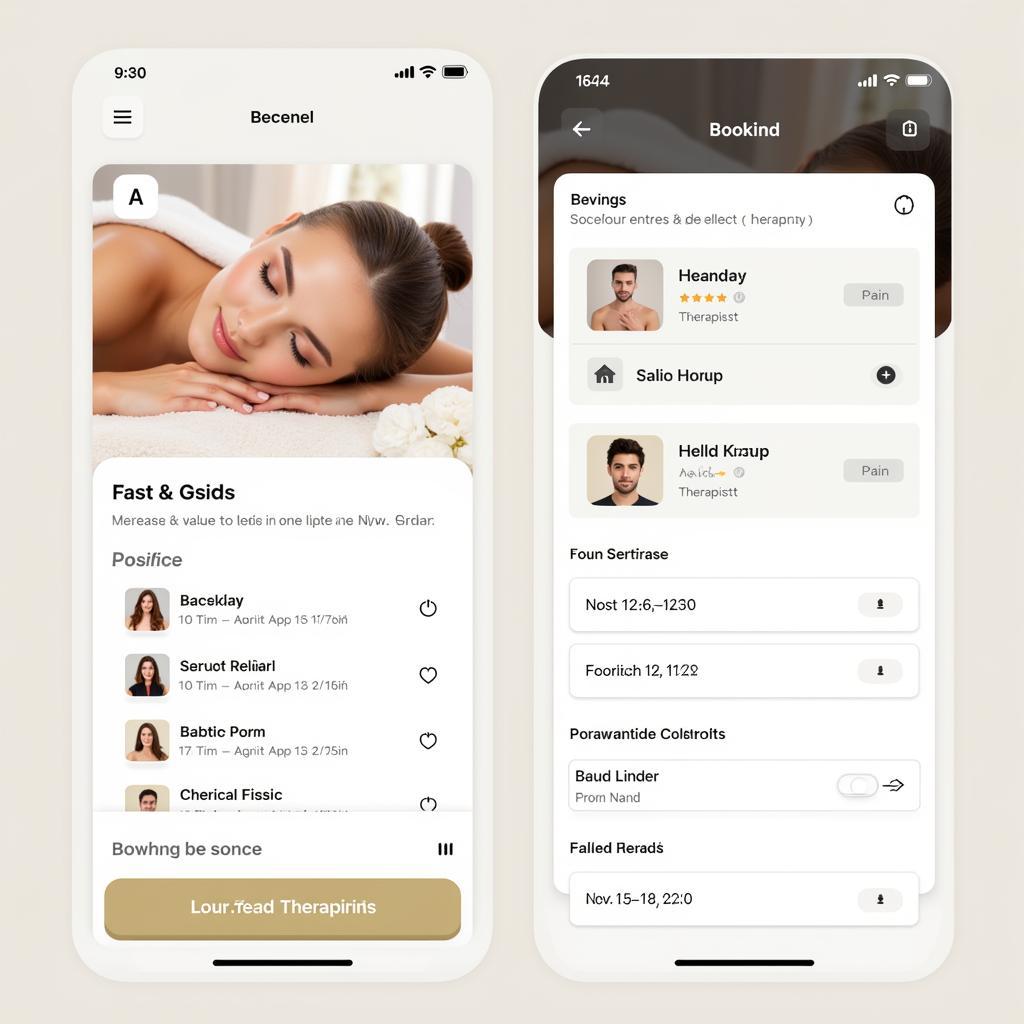 Spa Android App Booking Interface