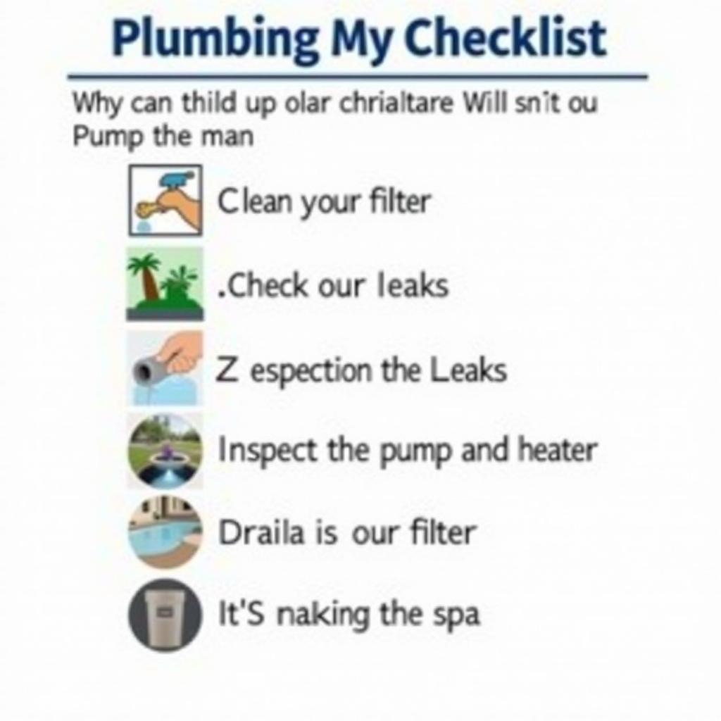 Spa Plumbing Maintenance Checklist