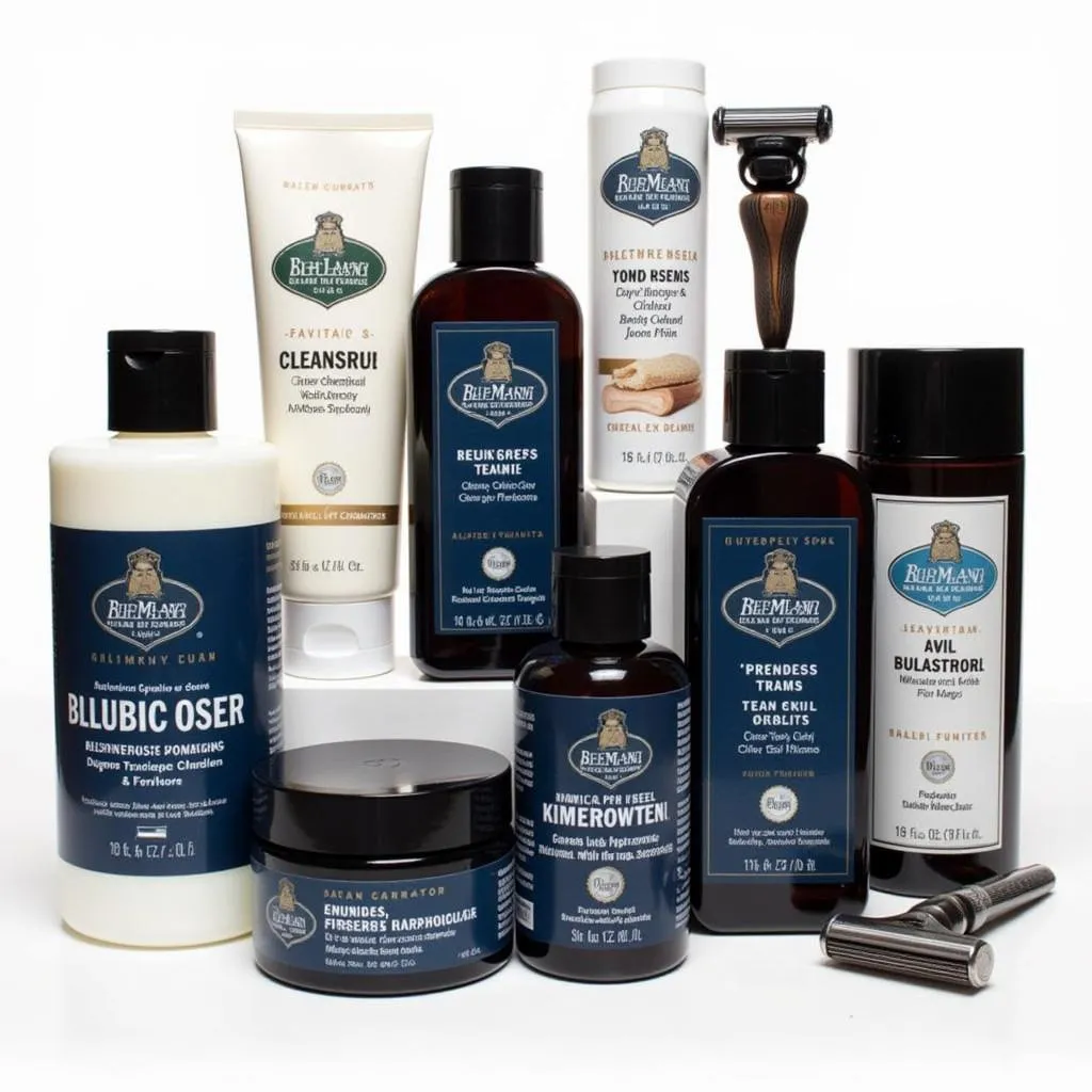 Selection of spa products designed for men's skincare