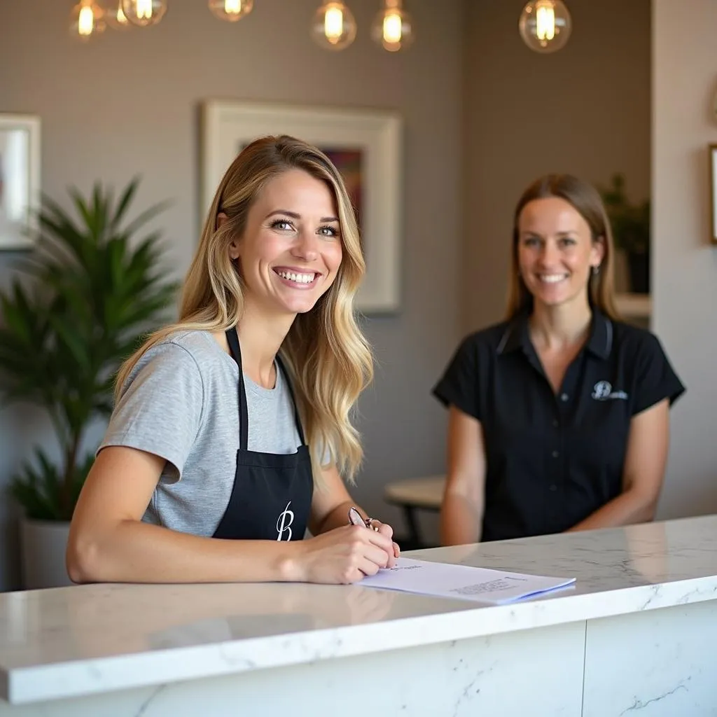 Friendly staff at B Fashion Spa reception