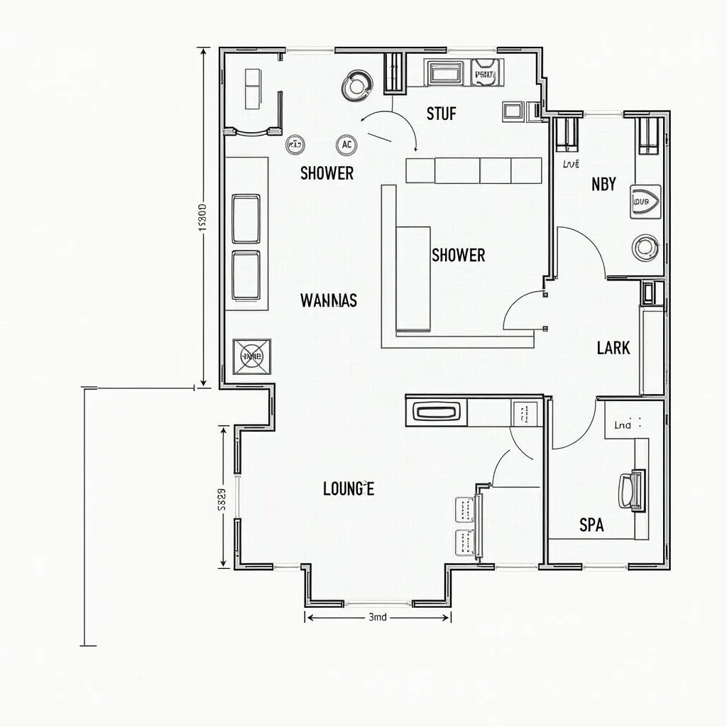 Spa Room with Shower Layout