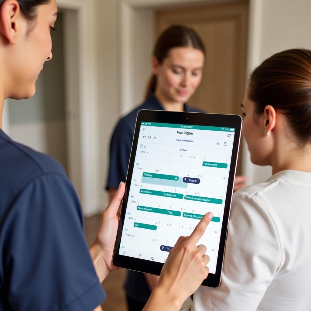 Spa Staff Using Appointment Software