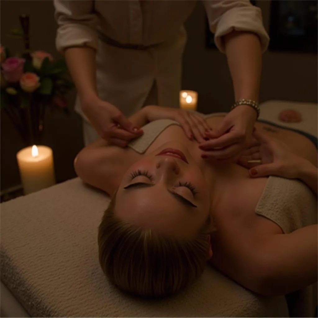 Relaxing spa treatment room