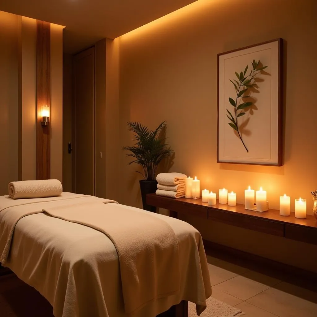 Relaxing spa treatment room