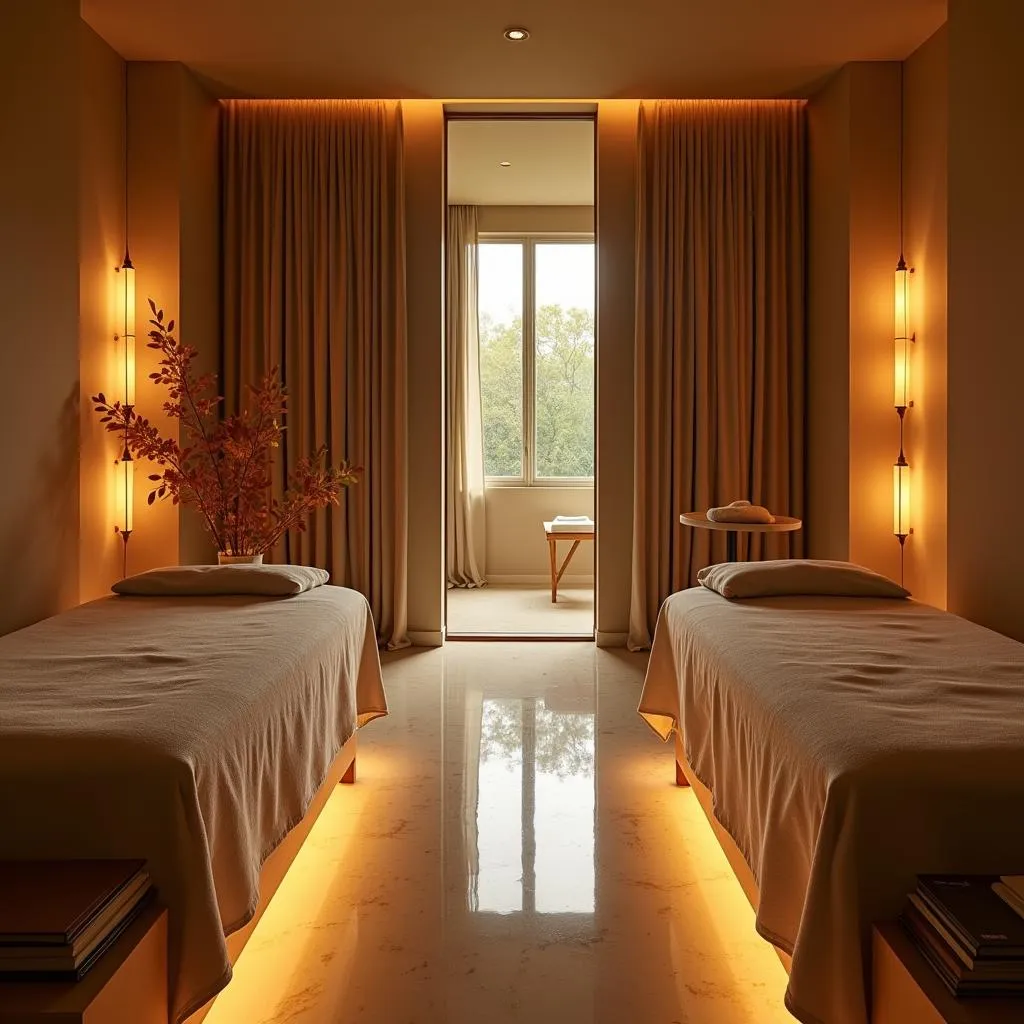 Serene spa treatment room at Silver Fern