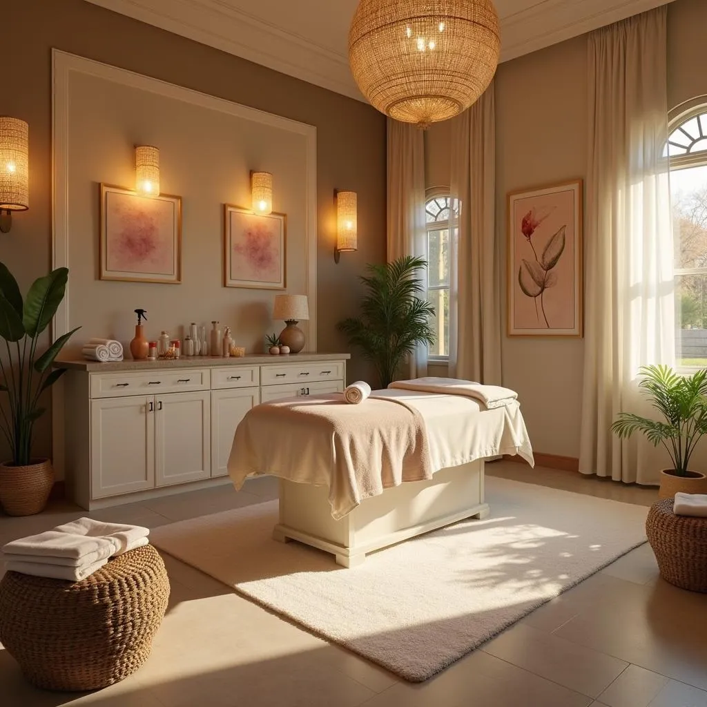 Serene and inviting interior of a day spa in Spring TX