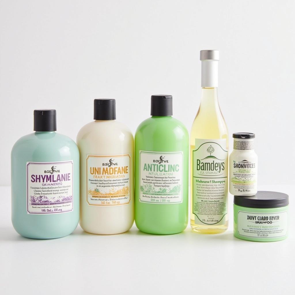 A selection of sulfate-free shampoo and conditioner bottles.